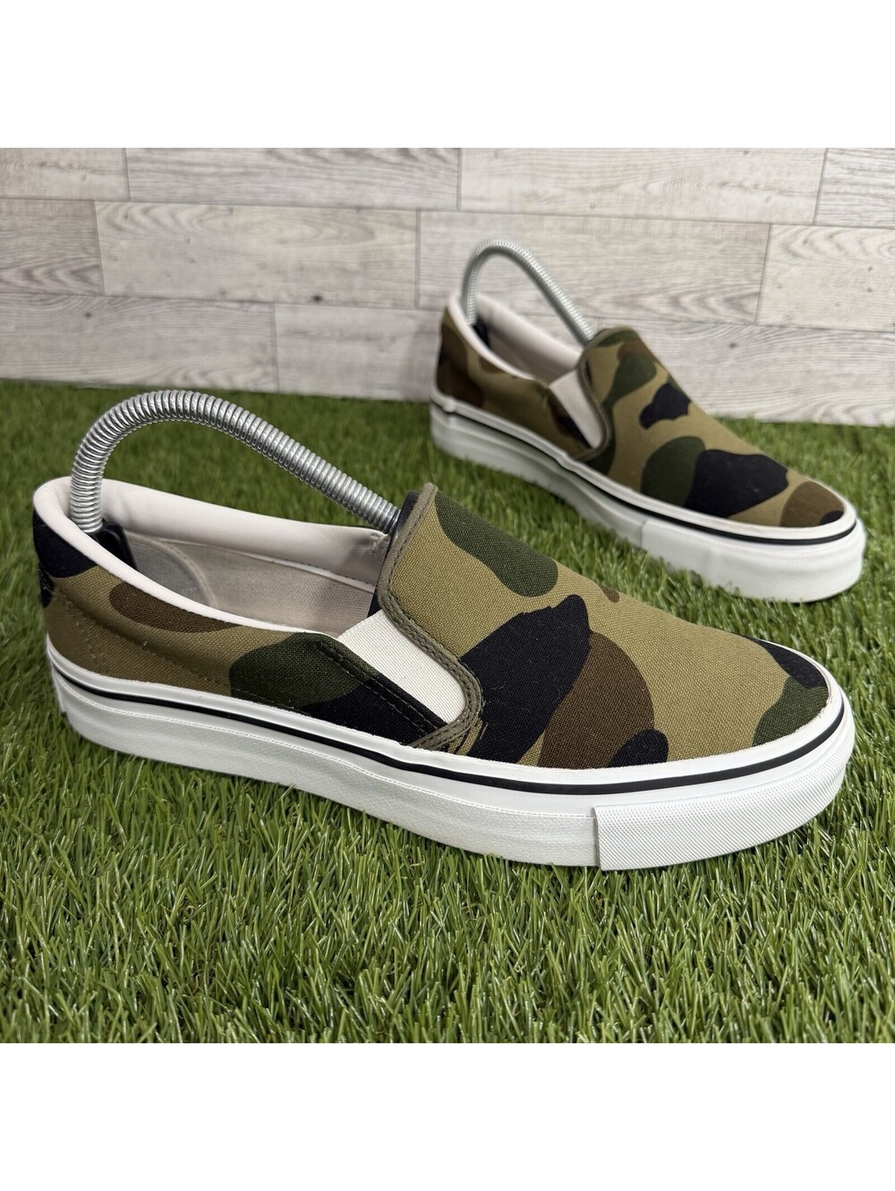Bape a Bathing Ape 2016 Camo Slip On Sneakers Size 5.5 No Box EUC